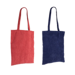 Sac en velours de polyester avec longues anses 240 g/m2 couleur bleu marine sixième vue