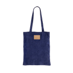 Sac en velours de polyester avec longues anses 240 g/m2 couleur bleu marine vue détail 2