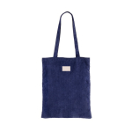 Sac en velours de polyester avec longues anses 240 g/m2 couleur bleu marine vue détail 3