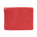 Trousse en velours de polyester avec fermeture éclair dorée 240 g/m2 couleur rouge première vue
