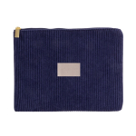 Trousse en velours de polyester avec fermeture éclair dorée 240 g/m2 couleur bleu marine première vue