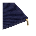 Trousse en velours de polyester avec fermeture éclair dorée 240 g/m2 couleur bleu marine deuxième vue