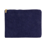 Trousse en velours de polyester avec fermeture éclair dorée 240 g/m2 couleur bleu marine troisième vue