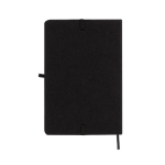 Carnet éco, couverture en RPET, support téléphone, feuilles lisses A5 couleur noir vue détaillée