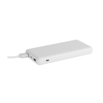 Batterie externe en ABS recyclé avec une capacité de 8 000 mAh couleur blanc deuxième vue