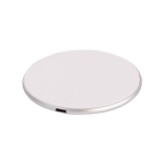 Base de recharge sans fil 15W dans une boîte de présentation Powerful couleur blanc troisième vue
