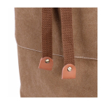 Tablier effet denim avec plusieurs poches et détails en PU couleur marron deuxième vue