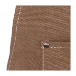 Tablier effet denim avec plusieurs poches et détails en PU couleur marron troisième vue