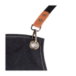 Tablier effet denim avec plusieurs poches et détails en PU couleur noir première vue