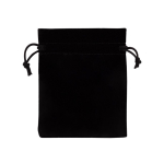 Petit sac en velours de polyester avec cordons de fermeture couleur noir première vue