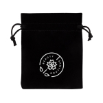 Petit sac en velours de polyester avec cordons de fermeture couleur noir sixième vue