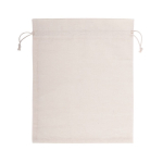 Sac moyen en coton recyclé avec cordons de fermeture 120 g/m2 couleur naturel troisième vue