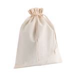 Sac moyen en coton recyclé avec cordons de fermeture 120 g/m2 couleur naturel quatrième vue