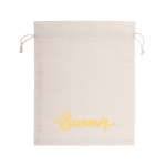Sac moyen en coton recyclé avec cordons de fermeture 120 g/m2 couleur naturel cinquième vue