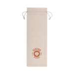 Sac en coton recyclé avec cordons de fermeture pour vin 120 g/m2 couleur naturel vue détaillée