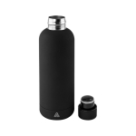 Gourde à double paroi en acier inox avec finition en caoutchouc 500ml couleur noir première vue