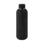 Gourde à double paroi en acier inox avec finition en caoutchouc 500ml couleur noir