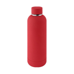 Gourde à double paroi en acier inox avec finition en caoutchouc 500ml couleur rouge