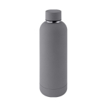 Gourde à double paroi en acier inox avec finition en caoutchouc 500ml couleur gris