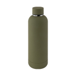 Gourde à double paroi en acier inox avec finition en caoutchouc 500ml couleur vert foncé