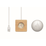 Boule de Noël en verre avec lumière LED sur base en bois couleur bois quatrième vue