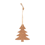 Décoration de Noël en liège en forme de sapin avec cordon couleur marron première vue