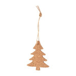 Décoration de Noël en liège en forme de sapin avec cordon couleur marron deuxième vue