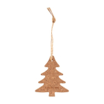 Décoration de Noël en liège en forme de sapin avec cordon couleur marron avec zone d'impression