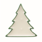 Bougie végétale dans un support en forme de sapin de Noël couleur vert troisième vue