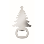 Ouvre-bouteille édition Noël en forme de sapin de Noël couleur argenté mat deuxième vue