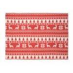 Plaid polaire en RPET avec motif de Noël et carte 190g/m2 couleur rouge troisième vue