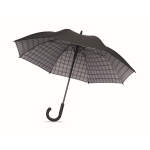 Parapluie anti-vent en pongé avec intérieur à carreaux, Ø58cm couleur noir