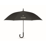 Parapluie anti-vent en pongé avec intérieur à carreaux, Ø58cm couleur noir troisième vue principale