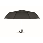 Parapluie pliable anti-vent en pongé avec motif à carreaux, Ø116cm couleur noir
