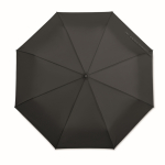 Parapluie pliable anti-vent en pongé avec motif à carreaux, Ø116cm couleur noir