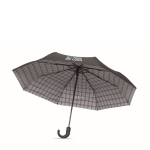 Parapluie pliable anti-vent en pongé avec motif à carreaux, Ø116cm couleur noir vue avec zone d'impression