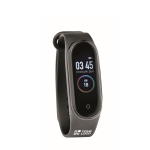 Montre de sport personnalisée avec écran LCD tactile couleur noir vue avec zone d'impression