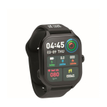 Montre connectée avec écran tactile LCD compatible iOS et Android couleur noir vue avec zone d'impression