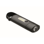 Lampe de poche avec 3 modes d'éclairage et mousqueton couleur noir