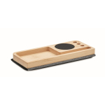 Organiseur de bureau avec tapis de souris et chargeur couleur bois deuxième vue