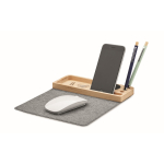 Organiseur de bureau avec tapis de souris et chargeur couleur bois cinquième vue