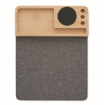 Organiseur de bureau avec tapis de souris et chargeur couleur bois sixième vue