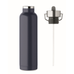 Gourde isotherme acier inoxydable recyclé, paille et poignée, 660ml couleur bleu marine septième vue