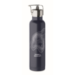 Gourde isotherme acier inoxydable recyclé, paille et poignée, 660ml couleur bleu marine vue principale