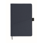 Carnet en PU à couverture rigide et poche pour téléphone, format A5 couleur bleu deuxième vue