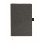Carnet en PU à couverture rigide et poche pour téléphone, format A5 couleur gris foncé