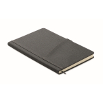 Carnet en PU à couverture rigide et poche pour téléphone, format A5 couleur gris foncé deuxième vue