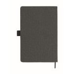 Carnet en PU à couverture rigide et poche pour téléphone, format A5 couleur gris foncé troisième vue