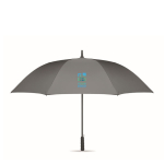 Parapluie anti-vent en pongee RPET avec ouverture automatique, Ø116cm couleur gris vue avec zone d'impression