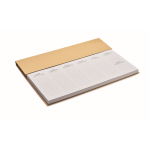 Planificateur hebdomadaire, stylo à bille bleu, règle et autocollants couleur beige deuxième vue